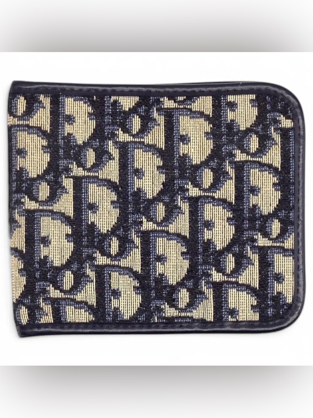 Christian Dior Trotter Bifold Vintage Wallet Navy Blue 100% Authentic Wallet